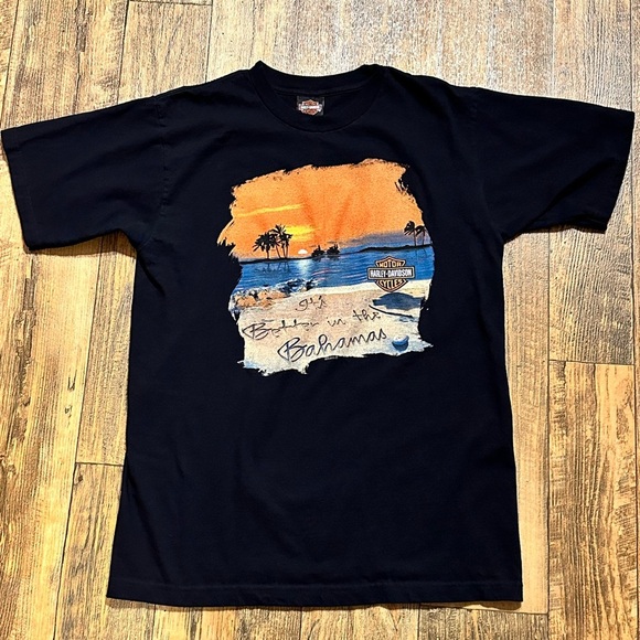 Harley-Davidson Other - Vintage 2003 Harley Davidson Nassau Bahamas Biker Beach T-Shirt‎ Large